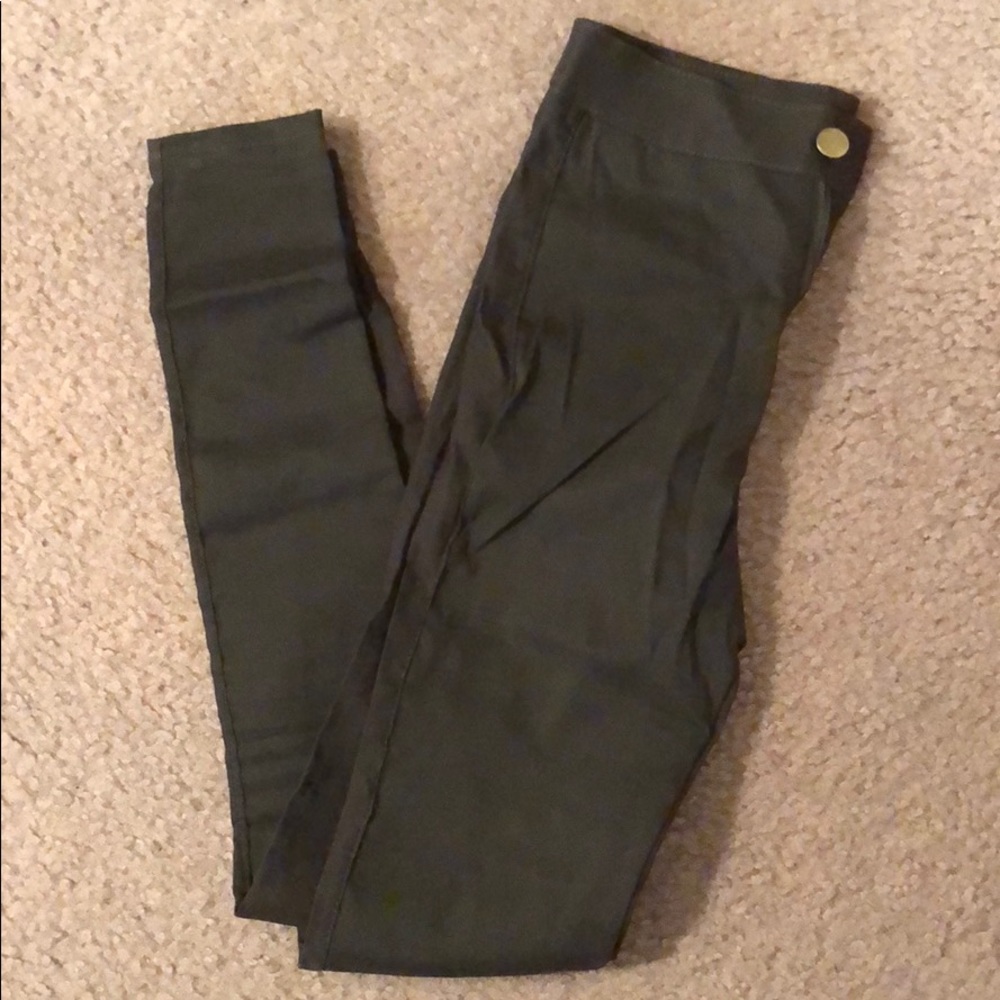 Olive Green Stretch Pants